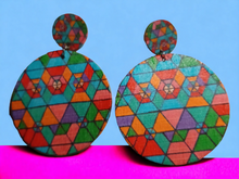 Load image into Gallery viewer, Abstract geometric wooden clip on earrings Kargo Fresh
