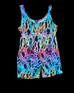 Abstract graffiti print romper New 4xl Kargo Fresh