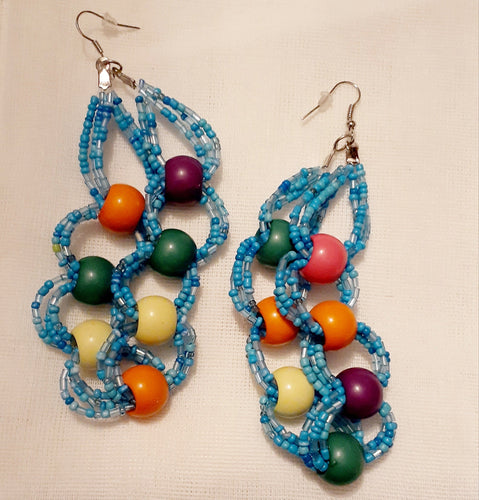 Abstract handmade Festive Bead Earrings Kargo Fresh