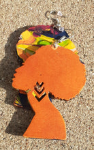 Load image into Gallery viewer, Abstract handpainted Afrocentric AFRO QUEEN Earrings Kargo Fresh
