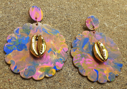 Abstract handpainted Afrocentric Earrings Kargo Fresh