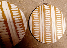 Load image into Gallery viewer, Abstract handpainted Mudcloth print Wooden Earrings Kargo Fresh
