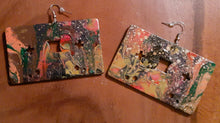 Load image into Gallery viewer, Abstract handpainted Wooden Cassette Tape Earrings Kargo Fresh
