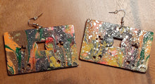 Load image into Gallery viewer, Abstract handpainted Wooden Cassette Tape Earrings Kargo Fresh
