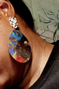 Abstract handpainted Wooden Earrings Kargo Fresh