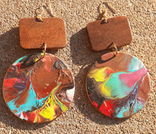 Load image into Gallery viewer, Abstract handpainted Wooden Earrings Kargo Fresh
