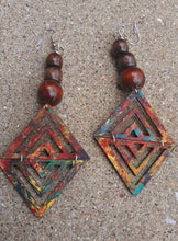 Load image into Gallery viewer, Abstract handpainted Wooden Earrings Kargo Fresh
