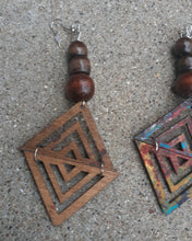 Load image into Gallery viewer, Abstract handpainted Wooden Earrings Kargo Fresh
