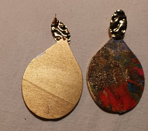 Abstract handpainted Wooden Earrings Kargo Fresh