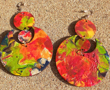 Load image into Gallery viewer, Abstract handpainted Wooden Earrings Kargo Fresh
