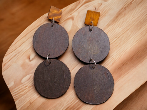 Abstract handpainted Wooden Earrings Kargo Fresh