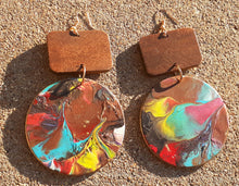 Load image into Gallery viewer, Abstract handpainted Wooden Earrings Kargo Fresh
