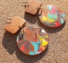 Load image into Gallery viewer, Abstract handpainted Wooden Earrings Kargo Fresh
