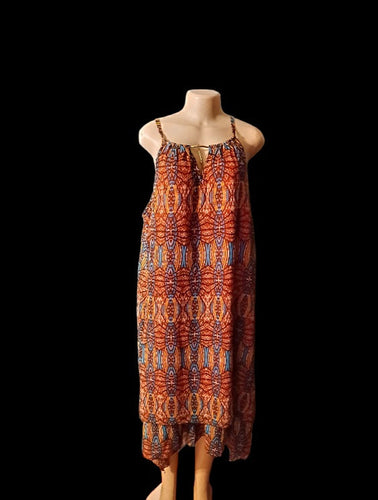 Abstract hi low maxi dress nwt 2xl Kargo Fresh