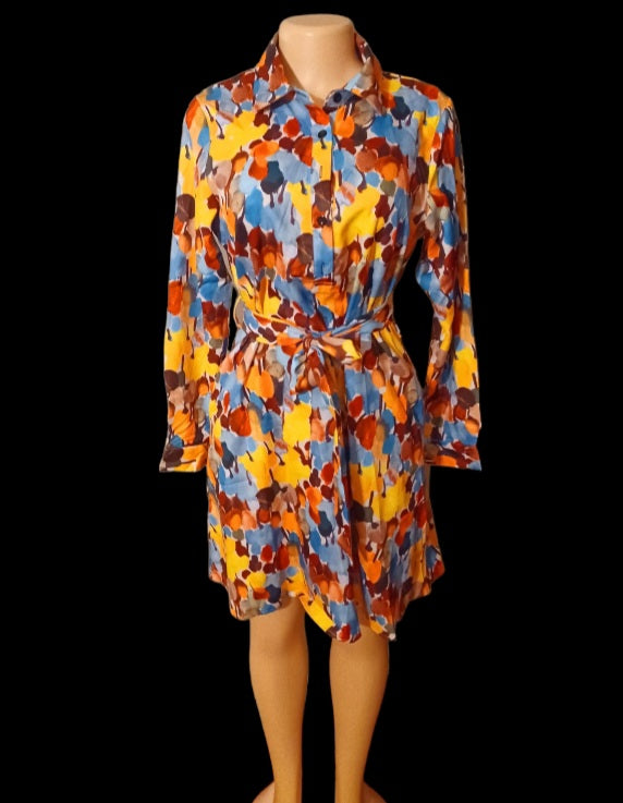 Abstract print midi dress new Medium Kargo Fresh