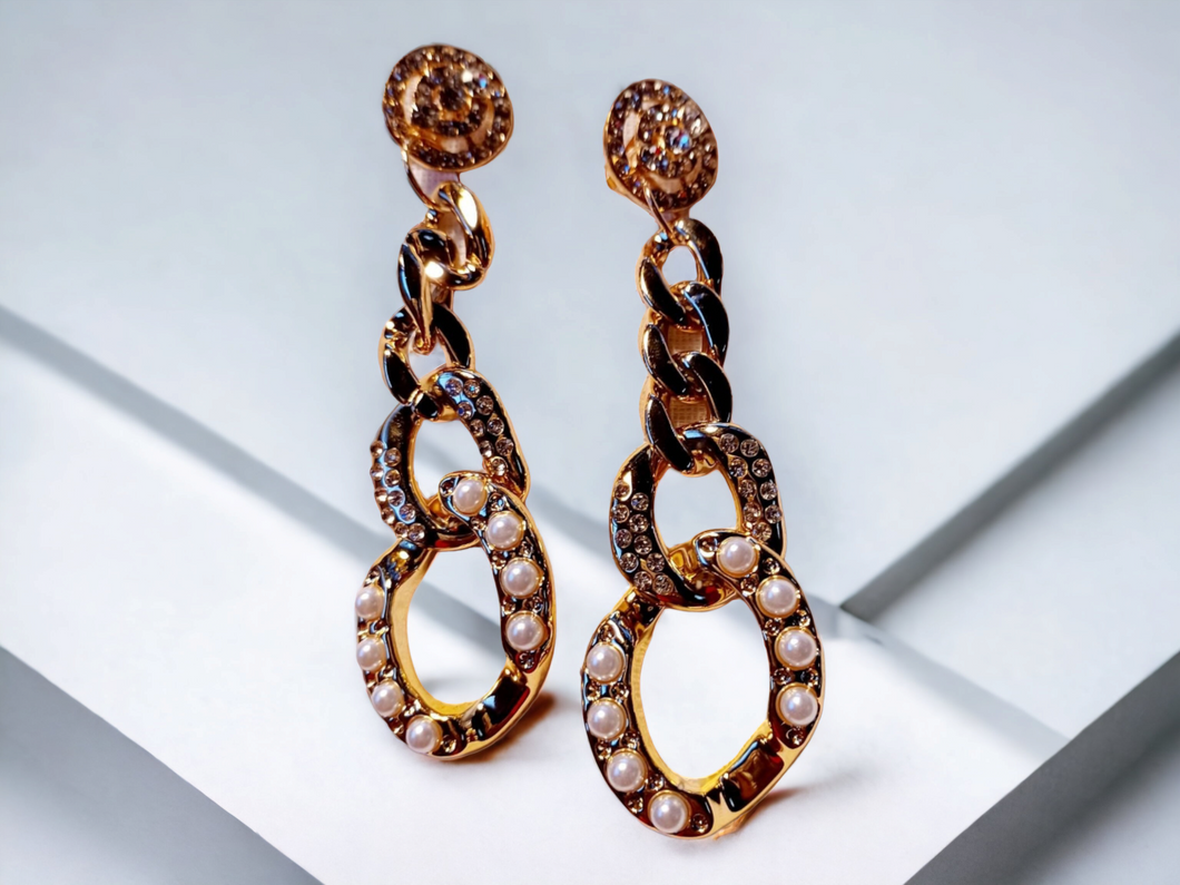 Acrylic Chain Clip on Earrings Kargo Fresh
