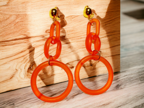 Acrylic Chain Hoop Clip on Earrings Kargo Fresh