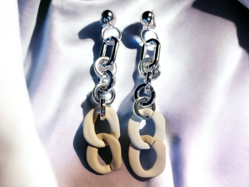 Acrylic Chain Hoop Clip on Earrings Kargo Fresh
