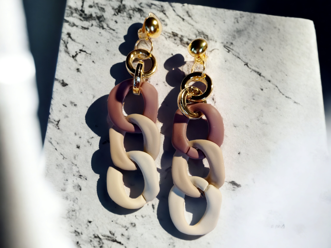 Acrylic Chain Hoop Clip on Earrings Kargo Fresh