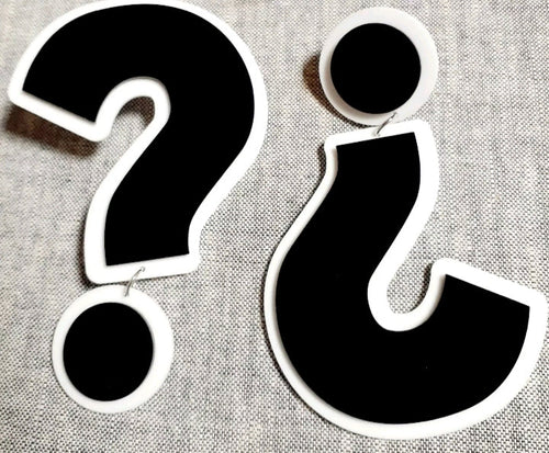 Acrylic Graffiti Question Mark Earrings Kargo Fresh