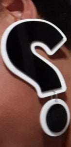 Acrylic Graffiti Question Mark Earrings Kargo Fresh