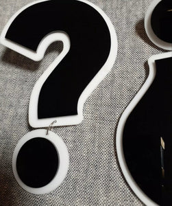 Acrylic Graffiti Question Mark Earrings Kargo Fresh