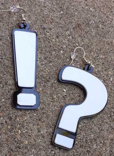 Acrylic Graffiti Question Mark Earrings Kargo Fresh