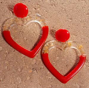 Acrylic Heart Dangle Earrings Kargo Fresh