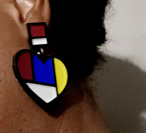 Acrylic Heart Pop Art Earrings Kargo Fresh