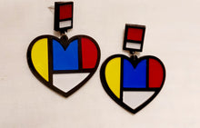 Load image into Gallery viewer, Acrylic Heart Pop Art Earrings Kargo Fresh
