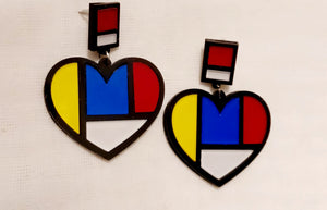 Acrylic Heart Pop Art Earrings Kargo Fresh