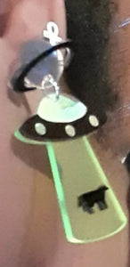 Acrylic Pop Art Area 51 UFO   Earrings Kargo Fresh