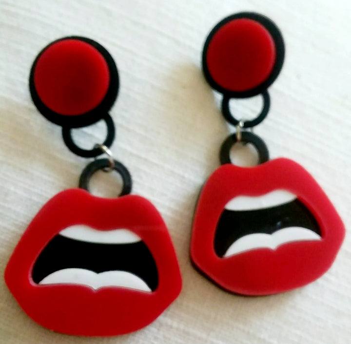 Acrylic Pop Art Lips Earrings Kargo Fresh