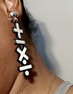 Acrylic Pop Art  Math symbols Clip on Earrings Kargo Fresh