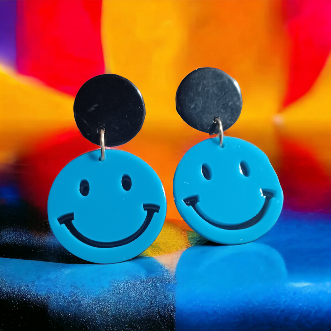 Acrylic Pop Art Smiley Face Earrings Kargo Fresh