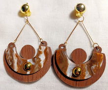 Load image into Gallery viewer, Acrylic and Faux Wood Clip on Dangle Earrings Kargo Fresh
