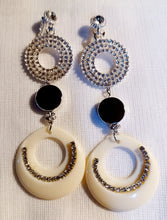 Load image into Gallery viewer, Acrylic and rhinestone clip on hoops Kargo Fresh

