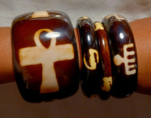 Load image into Gallery viewer, Adinkra and Ankh Bangle and earrings set Kargo Fresh
