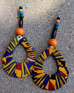 African Ankara Wax Print Africa Hoop Earrings Kargo Fresh