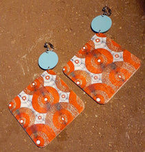 Load image into Gallery viewer, African Fabric Print Wooden Clip On Earrings Kargo Fresh
