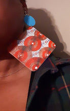 Load image into Gallery viewer, African Fabric Print Wooden Clip On Earrings Kargo Fresh
