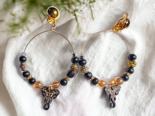 African elephant clip on bead hoops Kargo Fresh