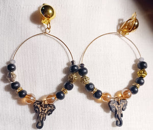 African elephant clip on bead hoops Kargo Fresh