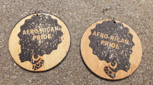 Load image into Gallery viewer, Afro Rican Pride Wooden Statement Earrings Kargo Fresh
