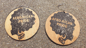 Afro Rican Pride Wooden Statement Earrings Kargo Fresh