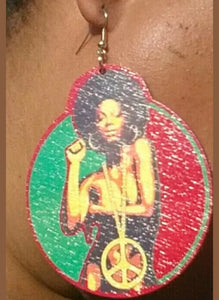 Afro centric Soul Queen Black Fist statement Earrings Kargo Fresh