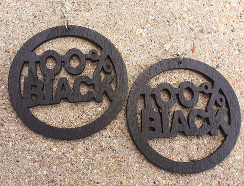 Afrocentric 100% Black Wooden Earrings Kargo Fresh