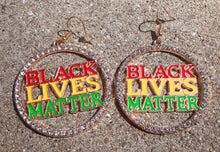 Load image into Gallery viewer, Afrocentric Black Lives Matter Earrings Kargo Fresh
