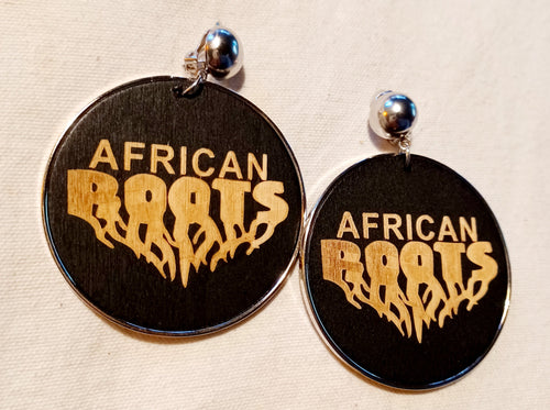Afrocentric Design Wooden Clip on Earrings Kargo Fresh