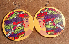 Load image into Gallery viewer, Afrocentric Diva Wooden Earrings Kargo Fresh
